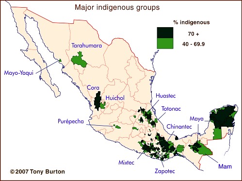 The major indigenous groups in Mexico
