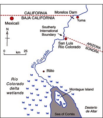 Map of the Colorado delta