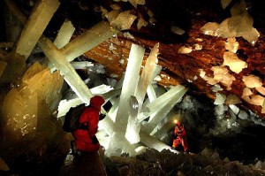 Massive crystals in Naica Cave, Chihuahua