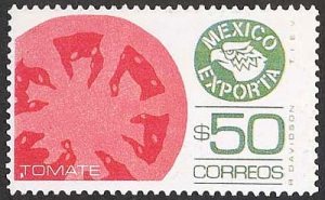 Stamp showing tomato exports