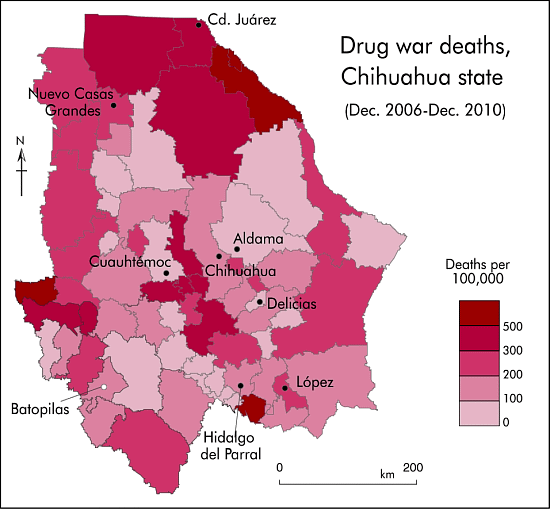 Drug war deaths in the state of Chihuahua 