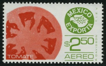 Tomatoes on a stamp