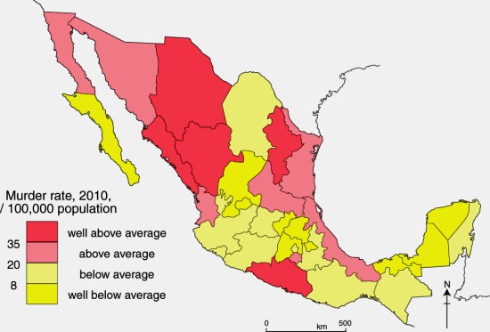 the-pattern-of-homicides-in-mexico-in-2012-geo-mexico-the-geography