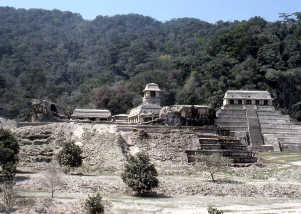 Palenque covered in ash following the eruption of El Chichón