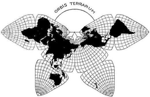 The original Cahill projection (1909). Credit: Gene Keyes