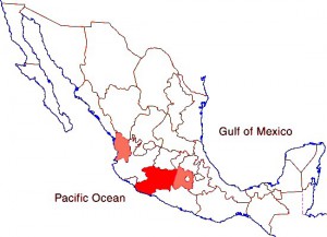 Avocado-growing states in Mexico.