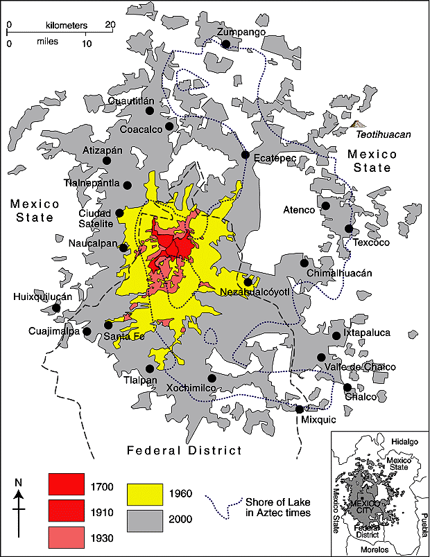 Mexico City Metropolitan Area (Geo-Mexico Fig 22.2; all rights reserved)