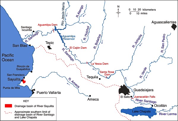 Main rivers of Western Mexico.