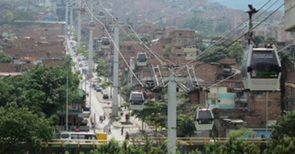 Similar cable car system in a South American city. Credit: unknown