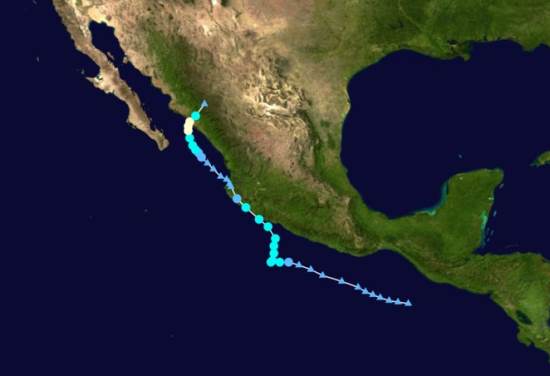 Track of Hurricane Manuel