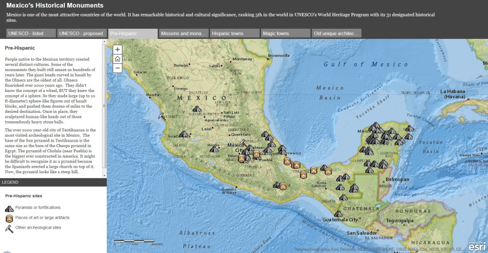 Screenshot from ESRI's story maps of Mexico.