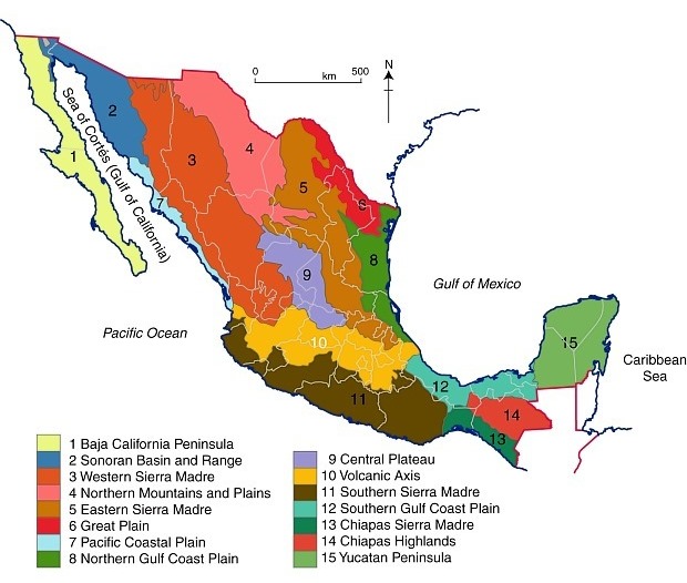 Mexico's physiographic regions
