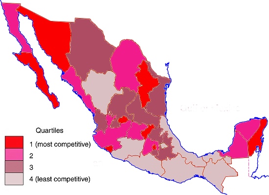 Mexico, 2014. Map: Tony Burton; all rights reserved