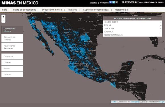 Screenshot of map from El Universal