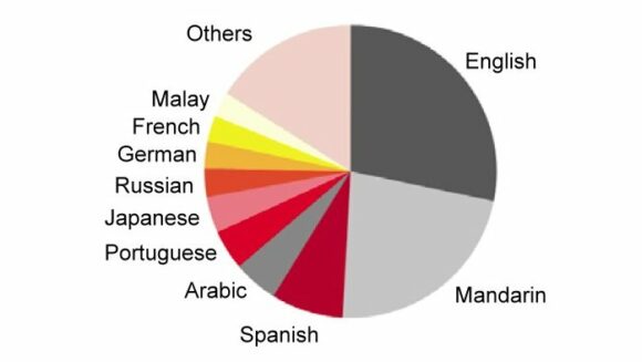 Languages used on the Internet (2015). Source: Internet World Stats