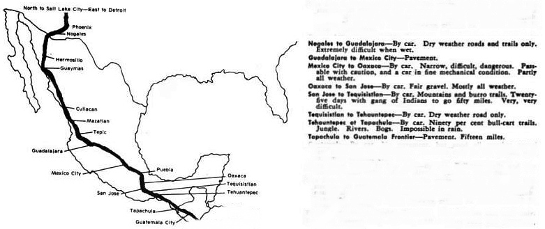 Mexican section of Pan-American Highway, 1941 (from Richardson's Adventure South)