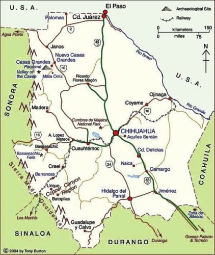 Map of the state of Chihuahua, Mexico – Geo-Mexico, the geography of Mexico