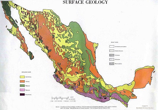 Mexico's surface geology