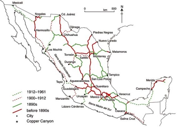The spatial development of Mexico’s railway network | Geo-Mexico, the ...