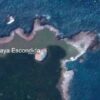 How was Playa Escondida ("Hidden Beach") formed?